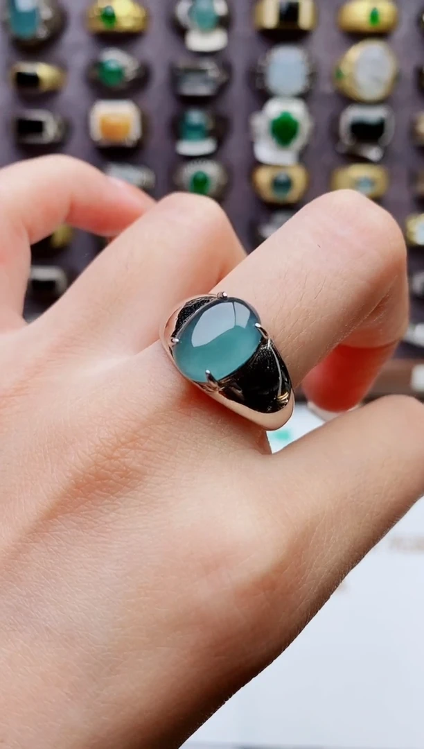 未镶嵌戒指翡翠天然翡翠男戒