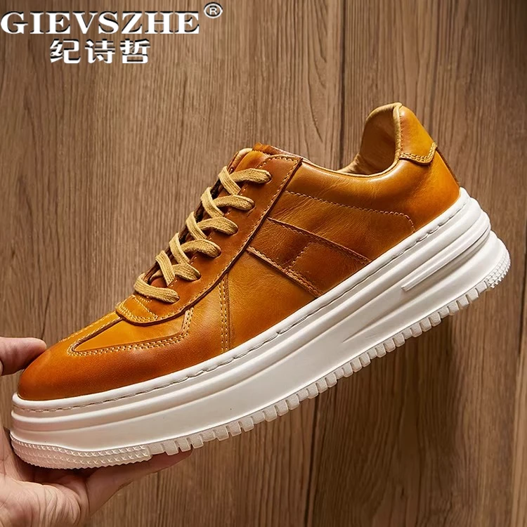 纪诗哲男鞋百搭轻便时尚运动鞋子男款厚底潮流休闲鞋复古个性板鞋