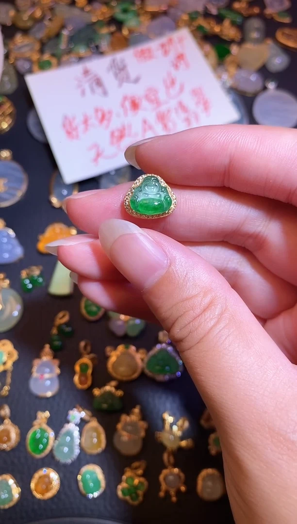 颈饰银S925镶嵌翡翠天然a货翡翠