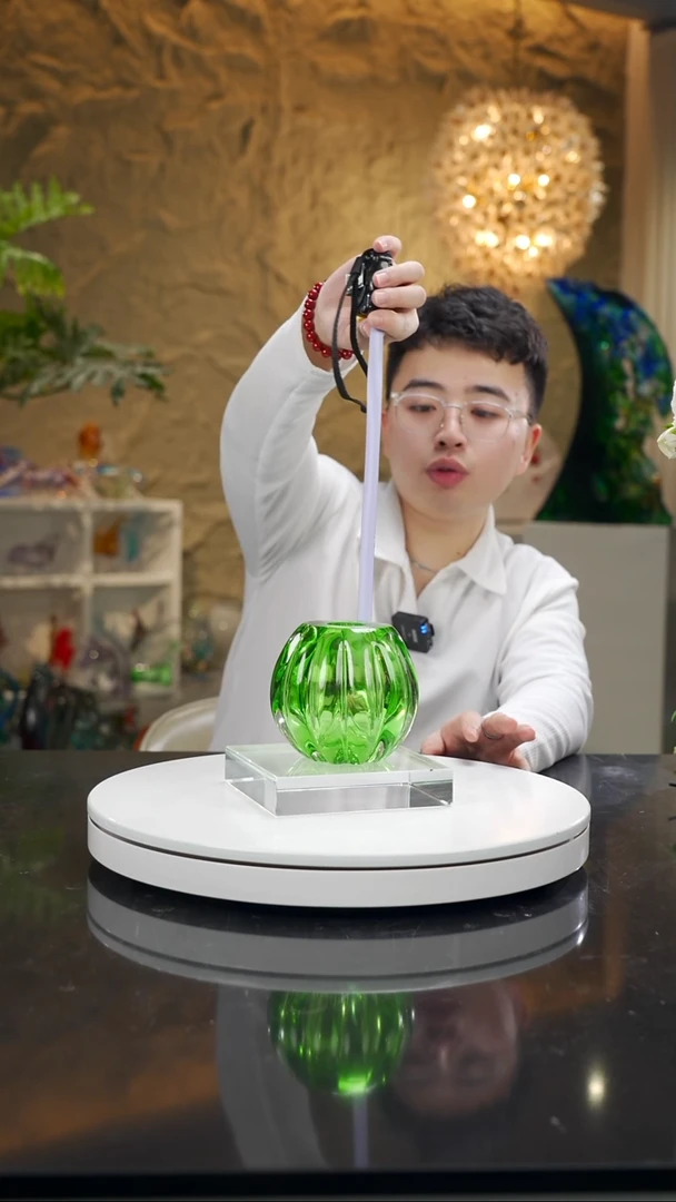 手工艺品琉璃祖母绿南瓜香薰瓶