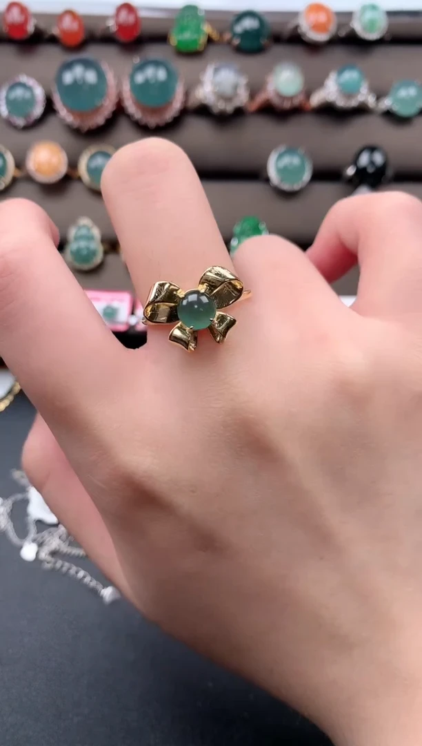 【闪购商品】翡翠戒指银S925镶嵌52141