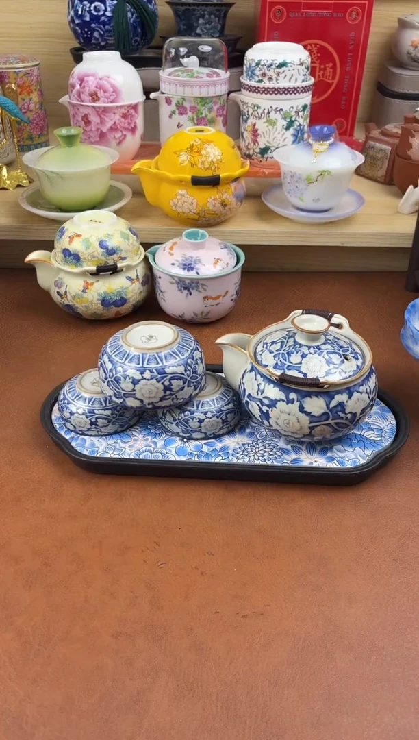 陶陶瓷茶具摆件旅行套组