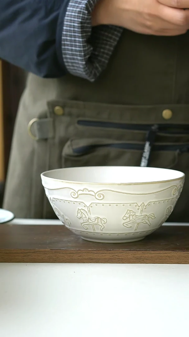 【闪购商品】陶瓷木马面汤碗碗微瑕