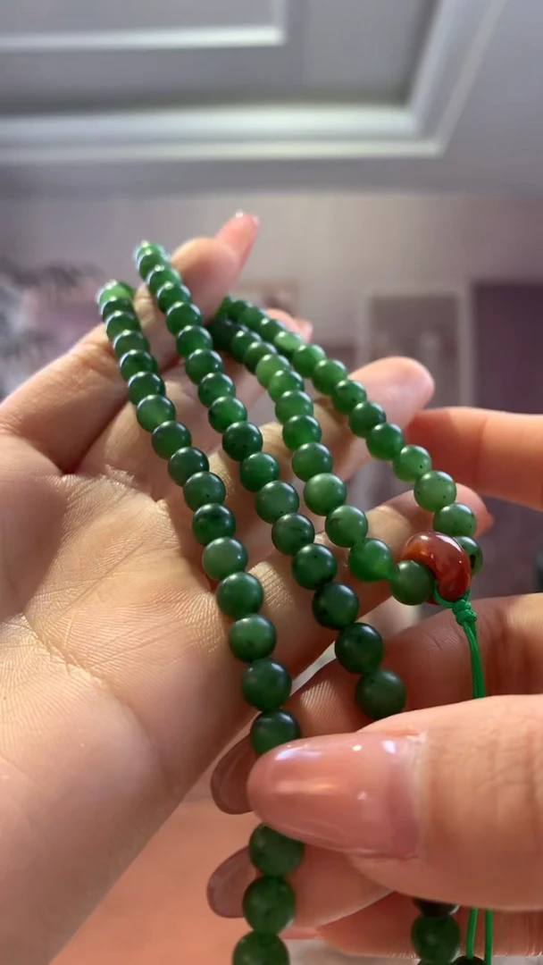 【闪购商品】和田玉珠串未镶嵌新疆碧籽多圈108