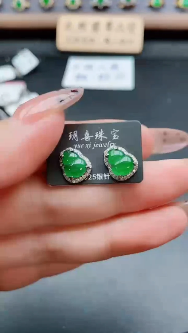 银S925镶嵌戒指翡翠1