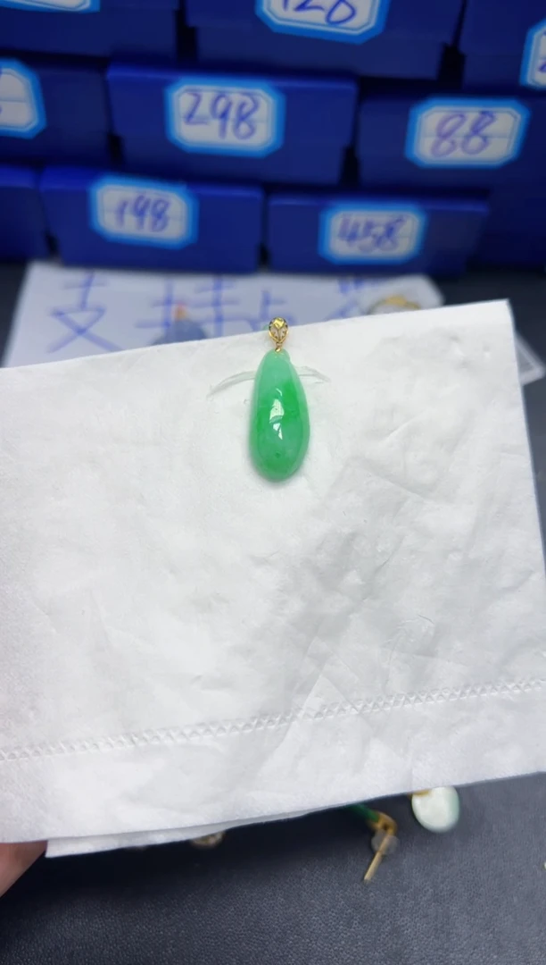 【闪购商品】翡翠颈饰18K金镶嵌Y缅料A货/支持复检/一件