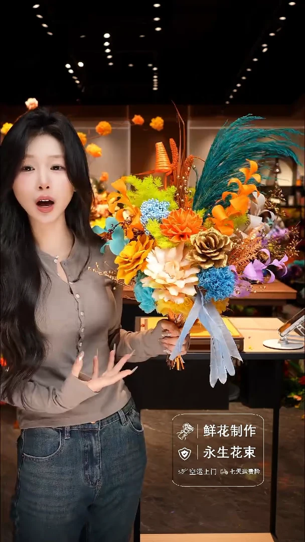 手工艺品琉璃手工花器花束空运包邮送货上门-以图片为准