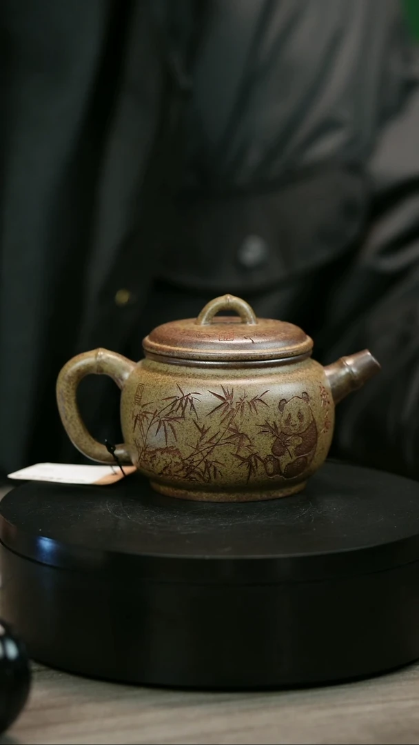 茶壶紫砂绍****店H2297李琴段泥竹鼓