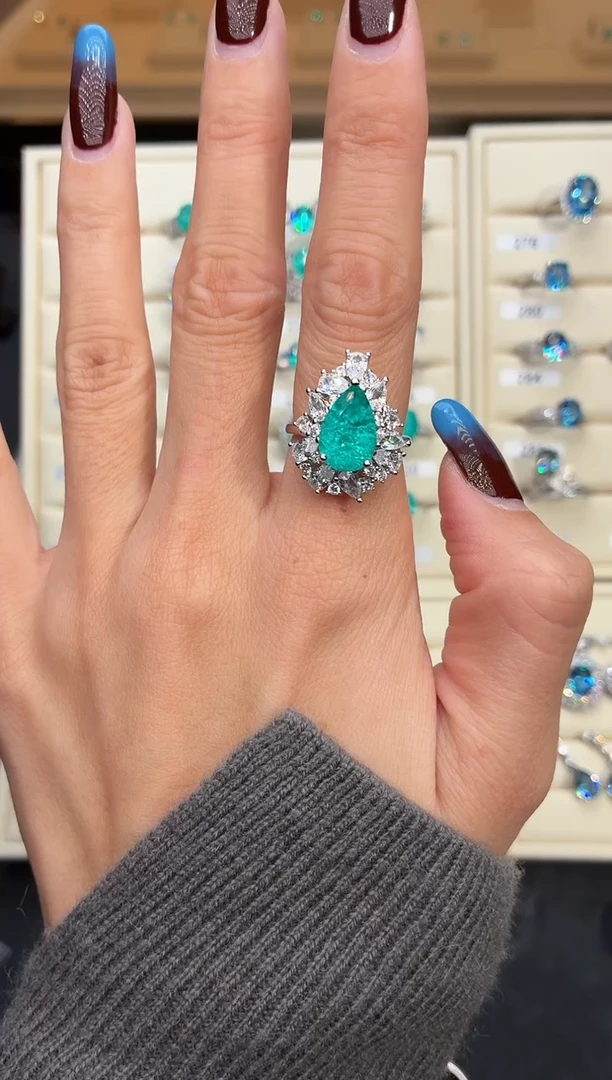 6.5ct碧玺（处理）无品牌 925银 轻奢感冰裂霓虹电光蓝系列