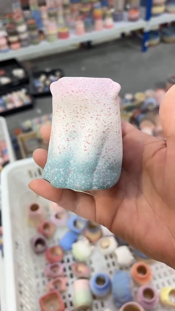 麦饭石粗陶多肉花盆3*6