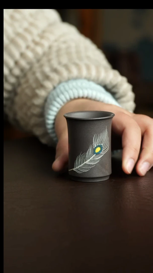 茶杯紫砂62号 羽毛杯余伟老师 宜兴紫砂原矿作品