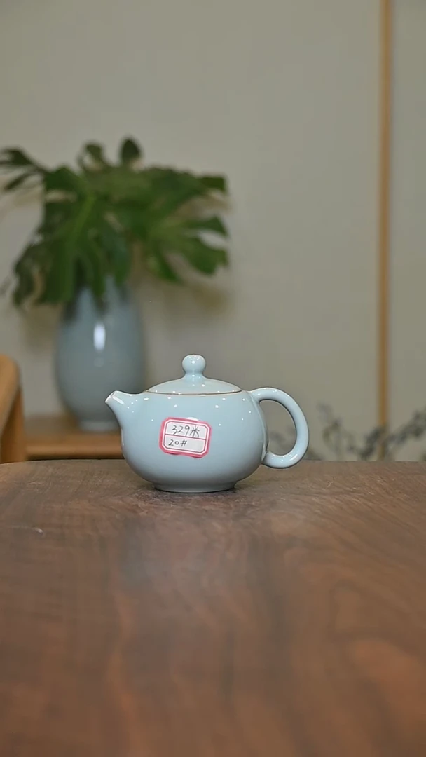 20#西施壶 天青 微瑕 朱家汝窑款