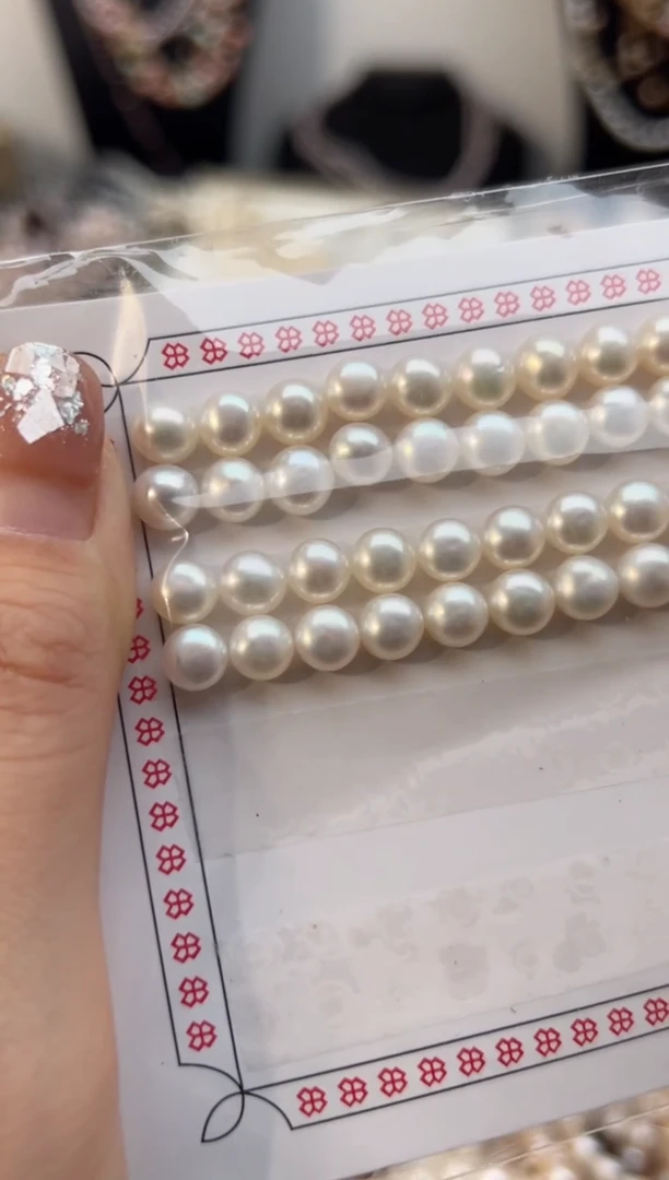 银S925镶嵌淡水珍珠福利强光*珍珠耳钉（无核6mm+）