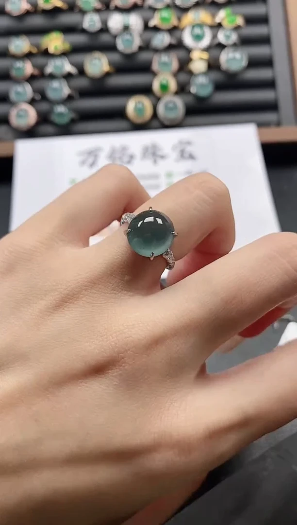 银S925镶嵌戒指翡翠51151