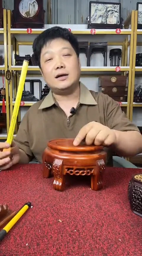 木非洲酸枝高脚底座15CM直径*11CM高