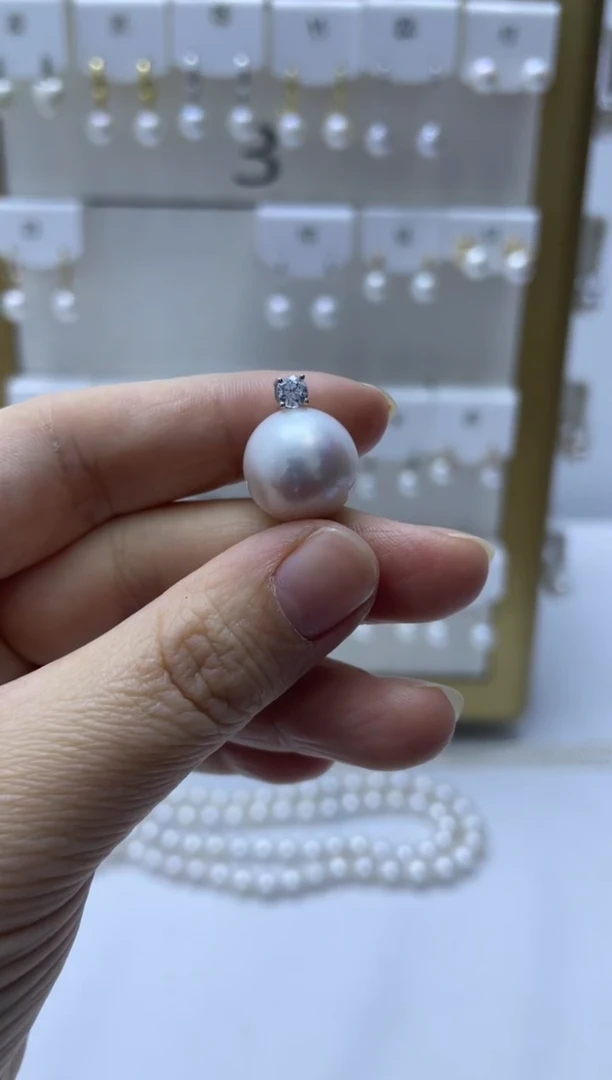 吊坠(赠链)银S925镶嵌淡水珍珠戴妃吊坠