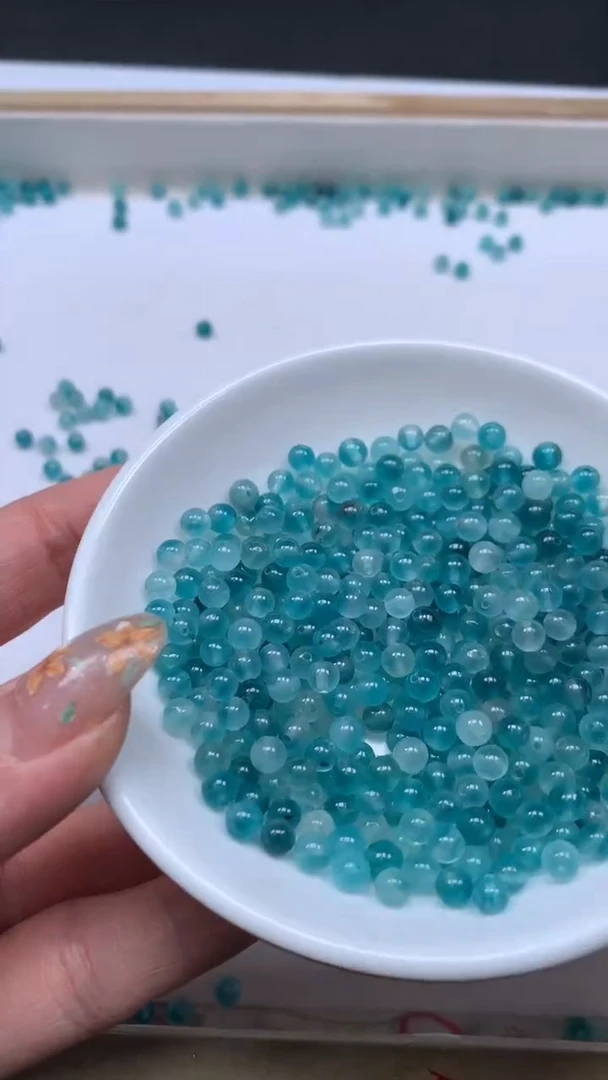 未镶嵌散珠碧玺A1577 帕蓝碧玺4mm100个8元