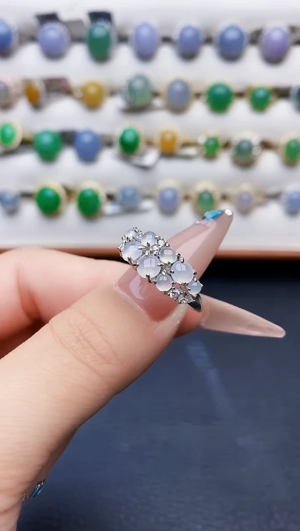 银S925镶嵌戒指翡翠6306