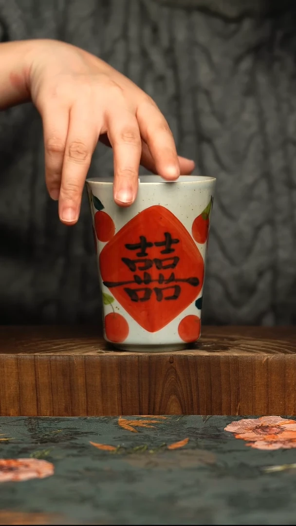 杯釉下彩手工手绘同款陶器