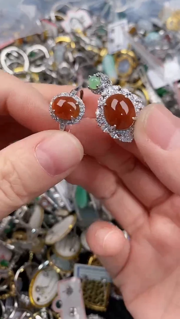 银S925镶嵌戒指翡翠111                7