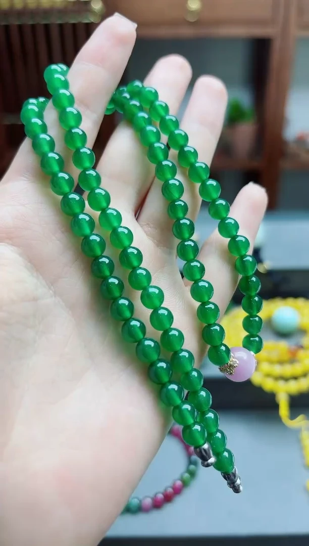 玛瑙/玉髓颈饰未镶嵌绿玛瑙项链DN