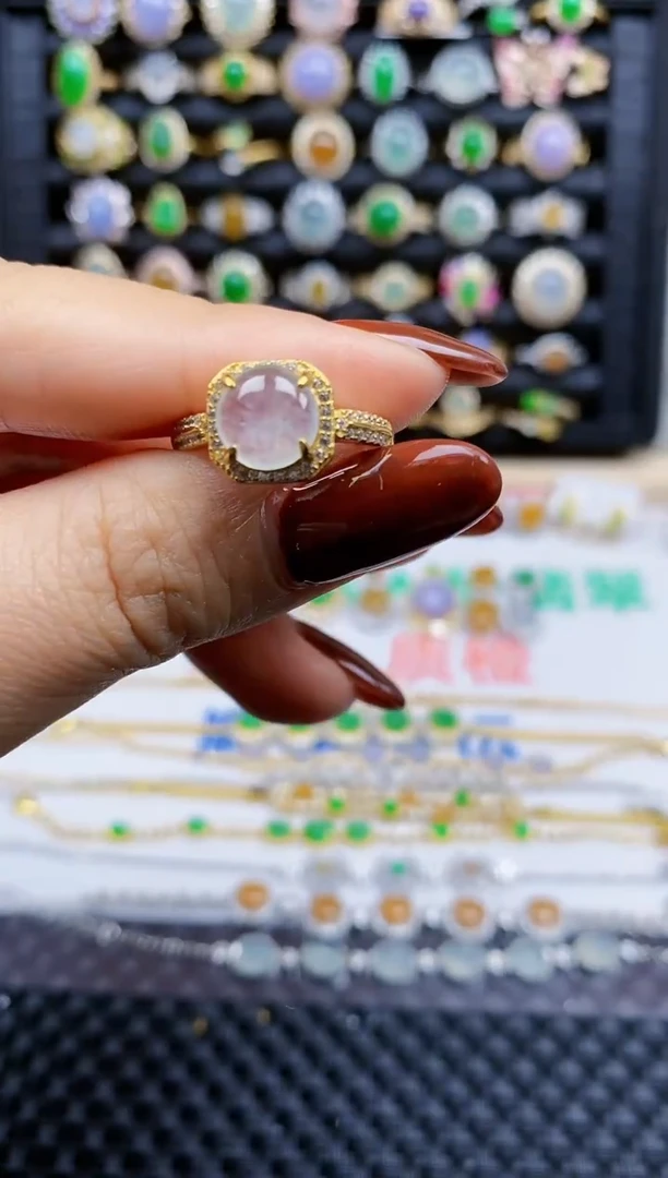 银S925镶嵌戒指翡翠233