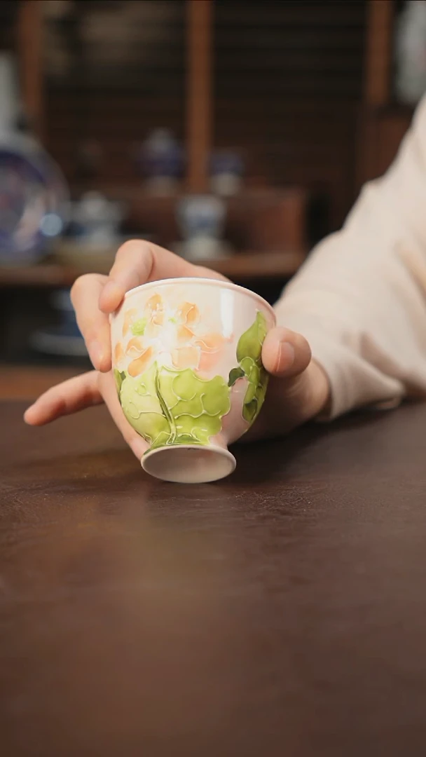 杯景德镇陶瓷杯碗柴烧多人