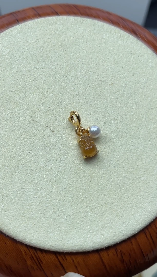 颈饰银S925镶嵌翡翠（6号链接）A货纯天然缅甸翡翠貔貅滴溜