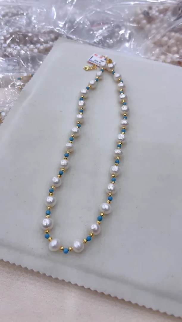 淡水珍珠银S925镶嵌颈饰XL3264