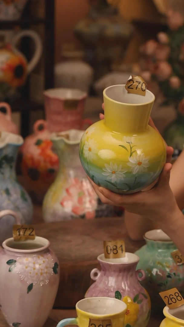 陶瓷270景德镇设计师手作花器摆件侘寂风