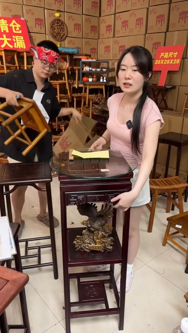 花梨木类非洲酸枝三层花架一对