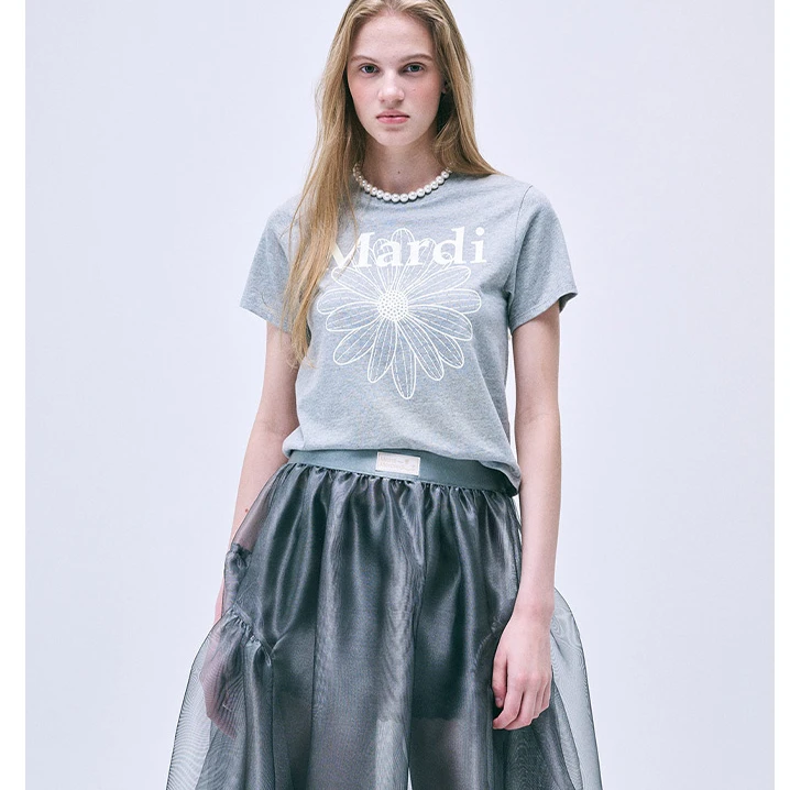 【Mardi Mercredi】新款修身雏菊短袖t恤修身显瘦百搭Z新款015