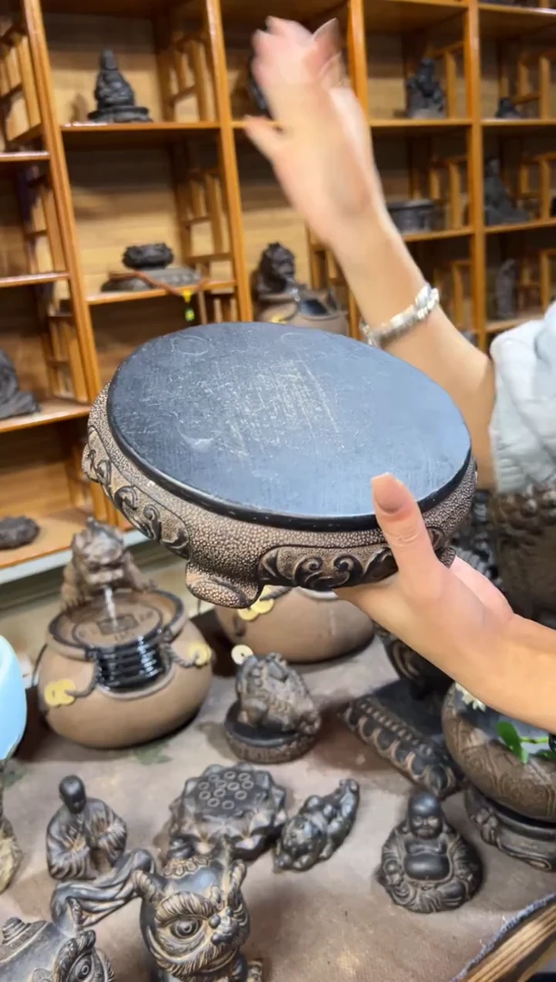 陶土素面万寿藤圆小底座