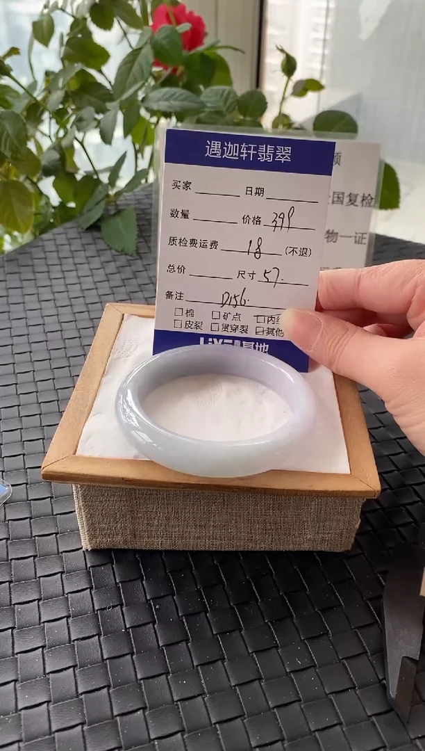 未镶嵌手镯翡翠57圈口 D156编码