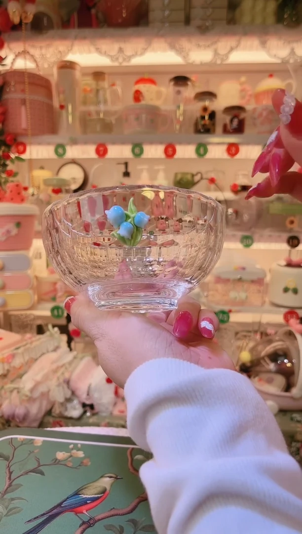 铃兰花水晶碗——手工制作品质好！