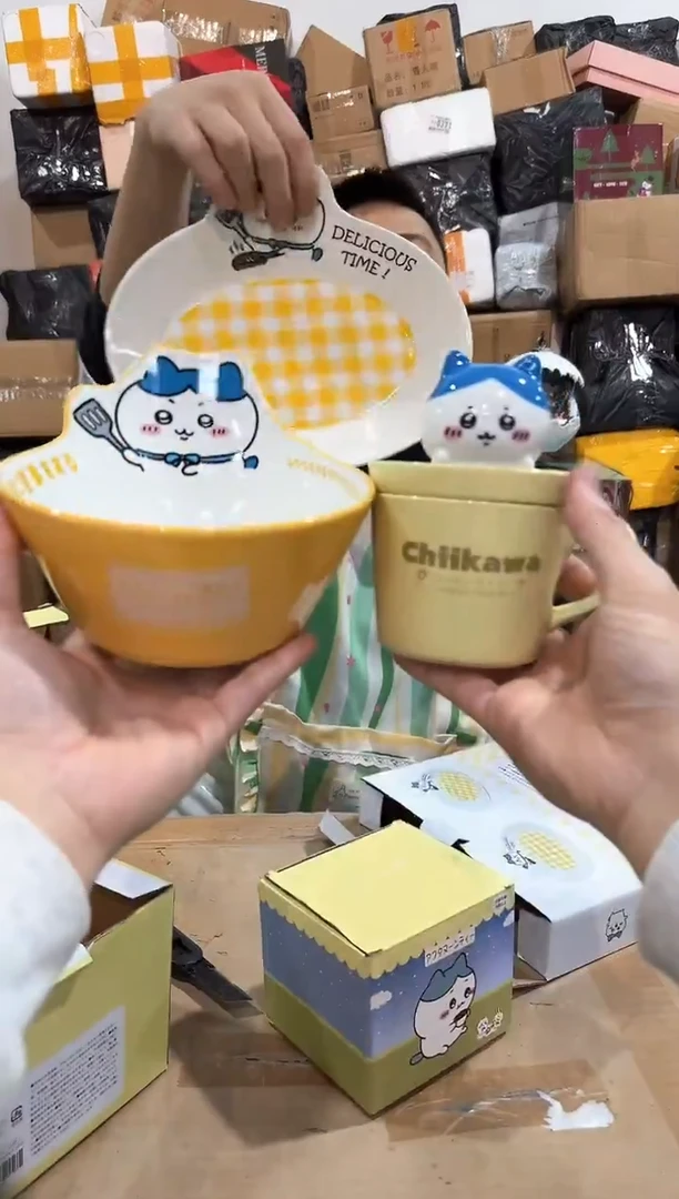 瓷片原盒小八餐具3件套