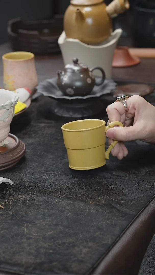 九隐茶器竹节主人杯