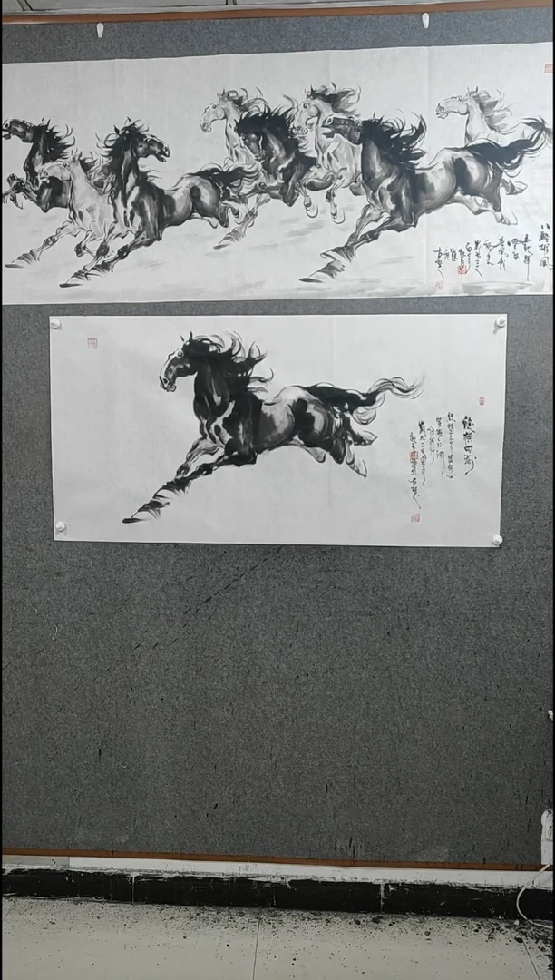 国画水墨写意画单骏马图