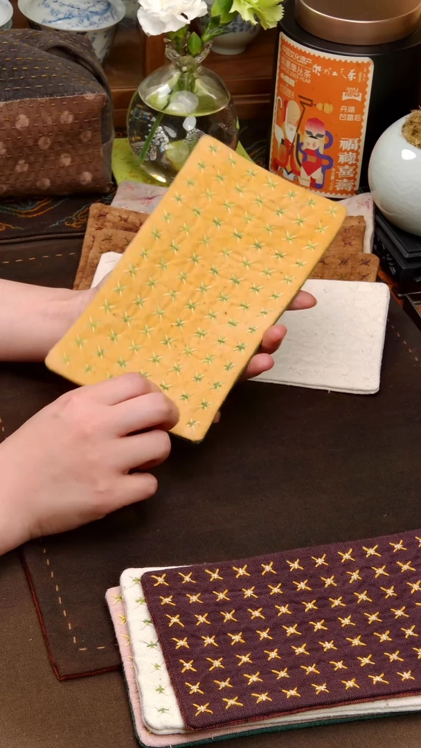 织绣Cici手作刺子绣茶席163