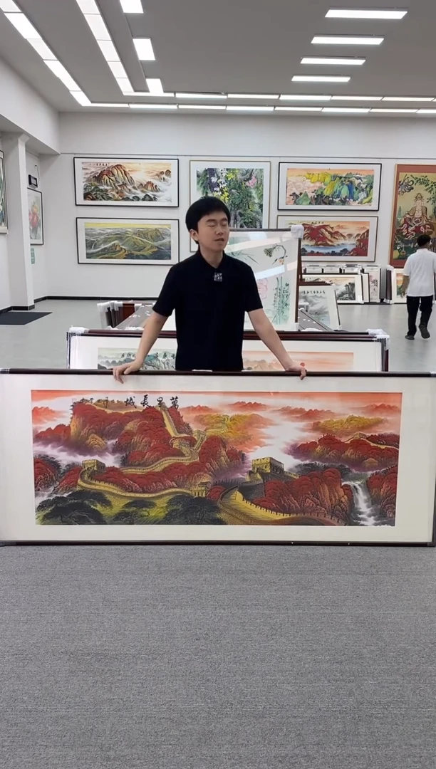 国画手绘219*88万里长城