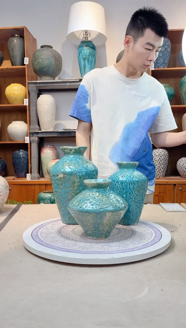 瓶陶瓷花瓶  新品 彩陶 三件套 正品