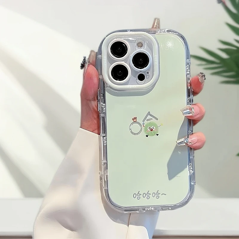 多巴胺煤球适用苹果16promax手机壳新款彩绘iphone15pro羽纱14PM