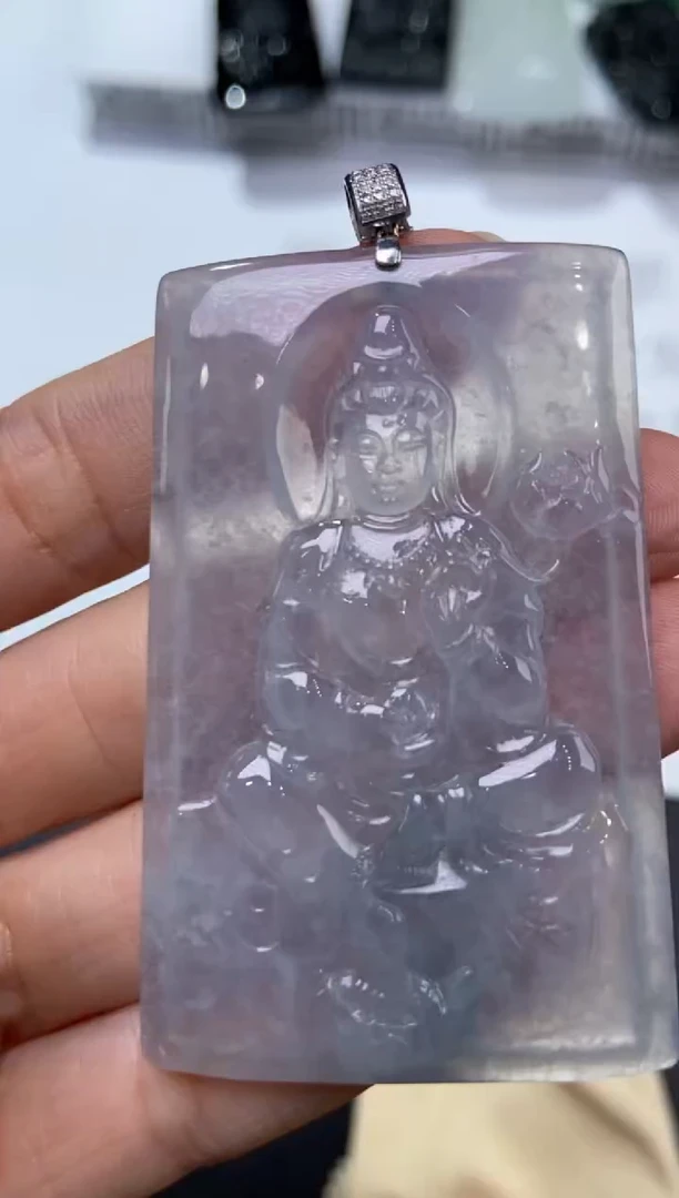 18K金镶嵌挂件翡翠沙**舟374806   多人