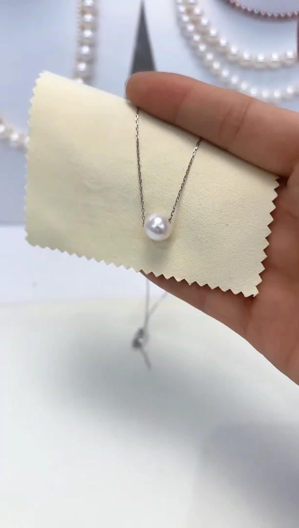 【闪购商品】淡水珍珠颈饰银S925镶嵌10mm左右
