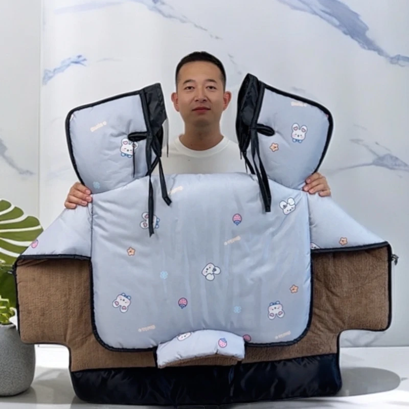 冬季电动车挡风被围脖加厚绒加大立体手套防风防水防寒保暖收纳扣