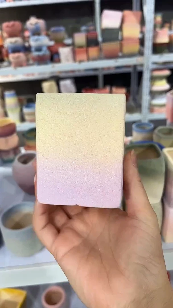 麦饭石粗陶多肉花盆口径6*8