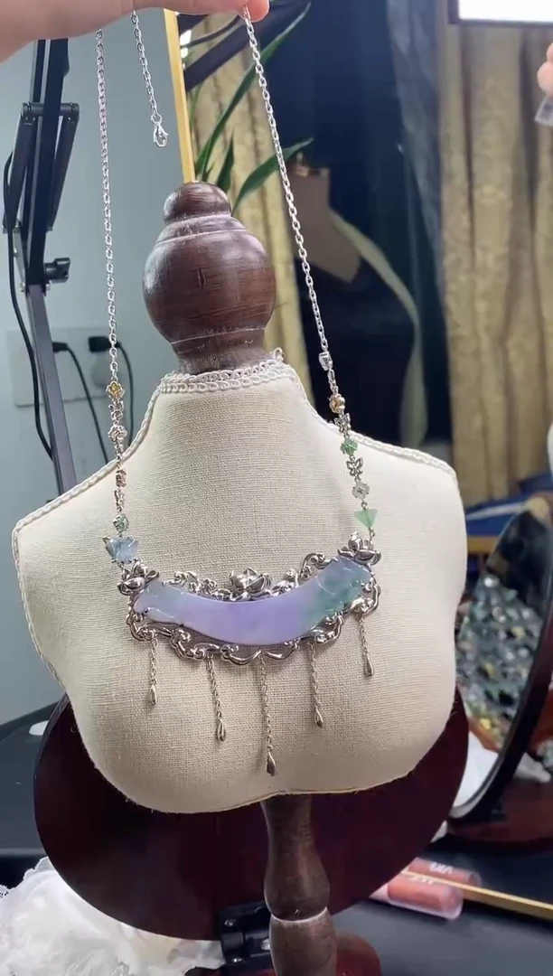 颈饰银S925镶嵌翡翠15330