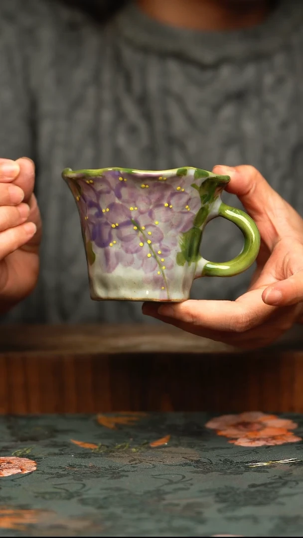 杯釉下彩手工手绘同款陶器