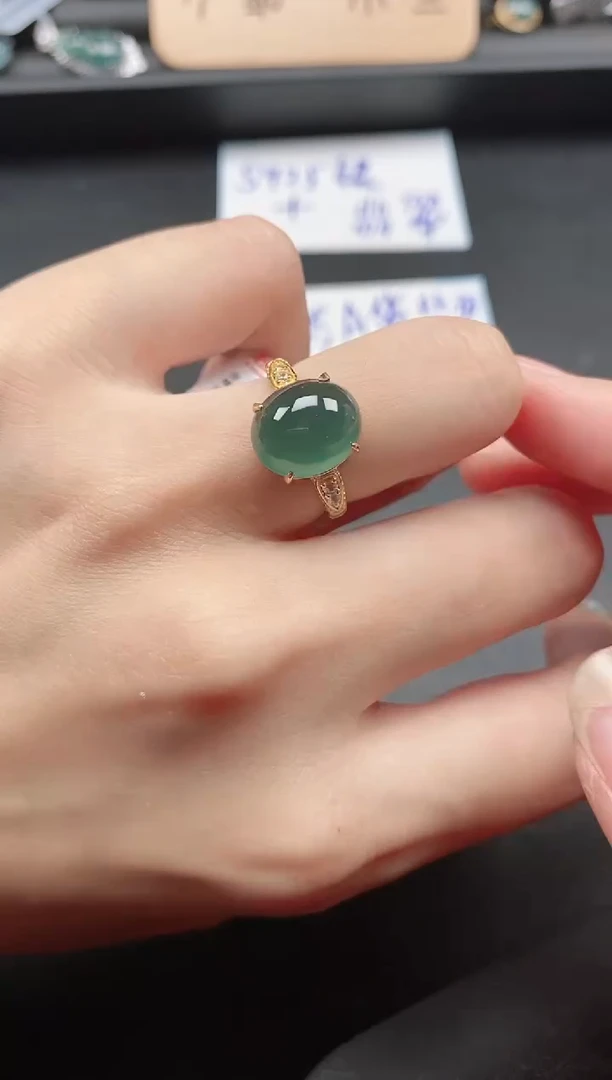翡翠戒指银S925镶嵌51511