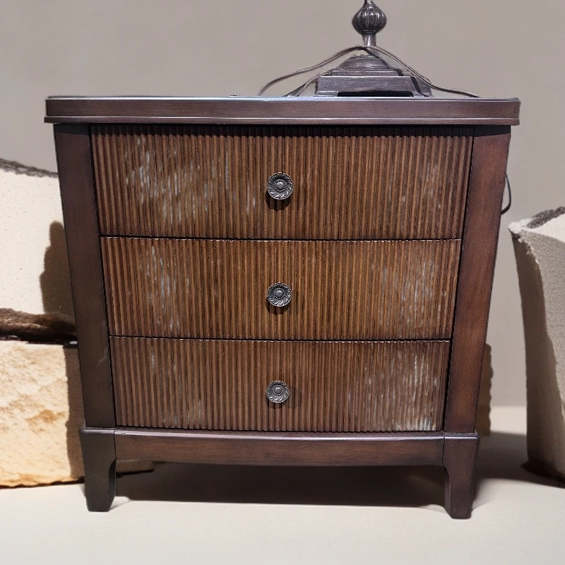 （床头柜）储藏设计无门意式艺术床头柜矮柜抽屉三门